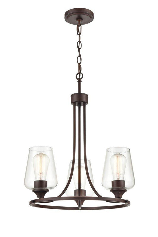 Millennium Lighting Ashford 3-Light Chandelier Ceiling Light in Rubbed Bronze