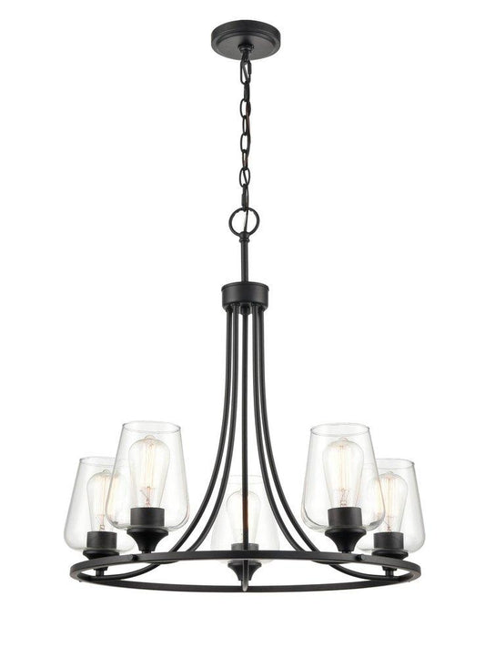Millennium Lighting Ashford 5-Light Chandelier Ceiling Light in Matte Black