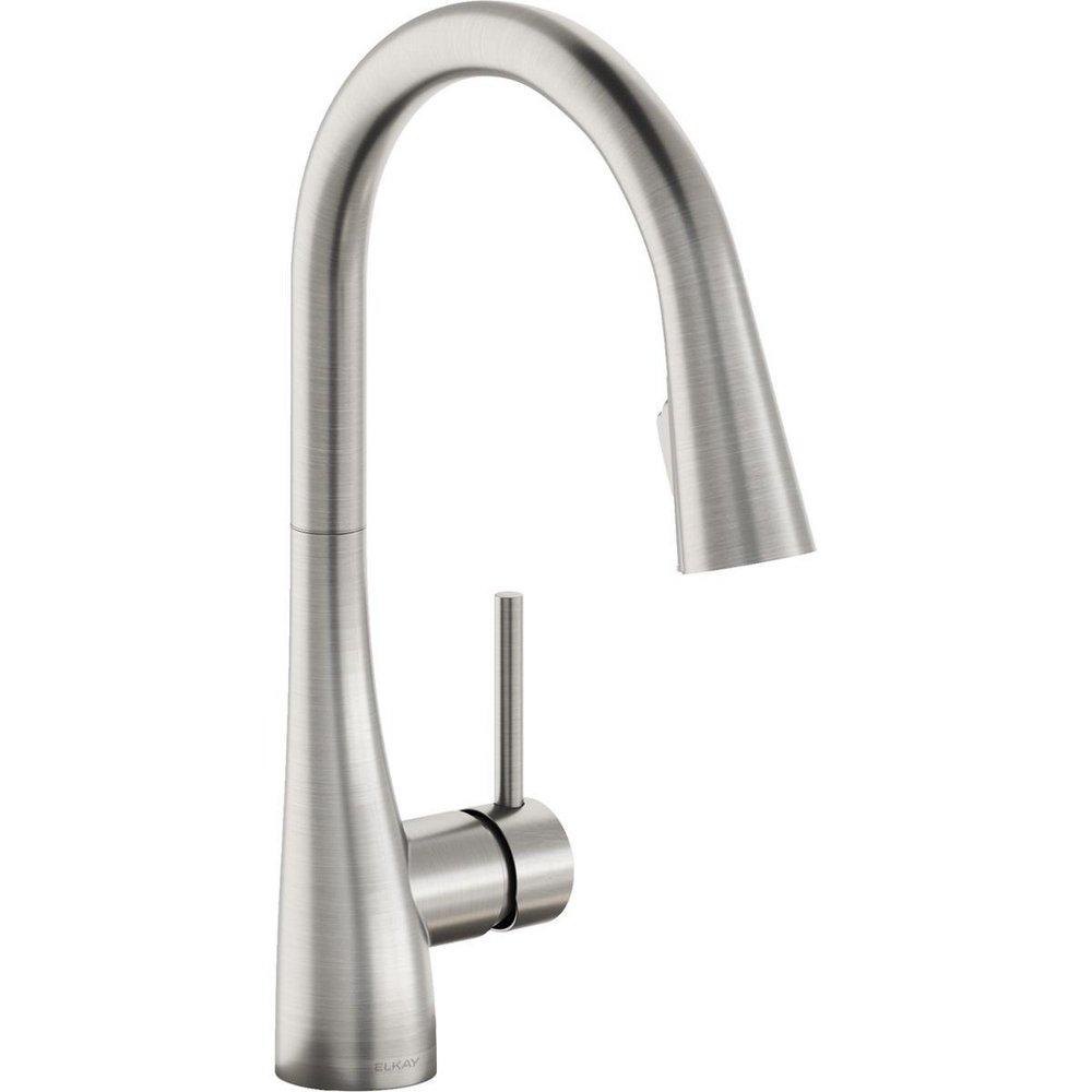 Elkay Gourmet Single Handle Pull Down Kitchen Faucet in Lustrous Steel