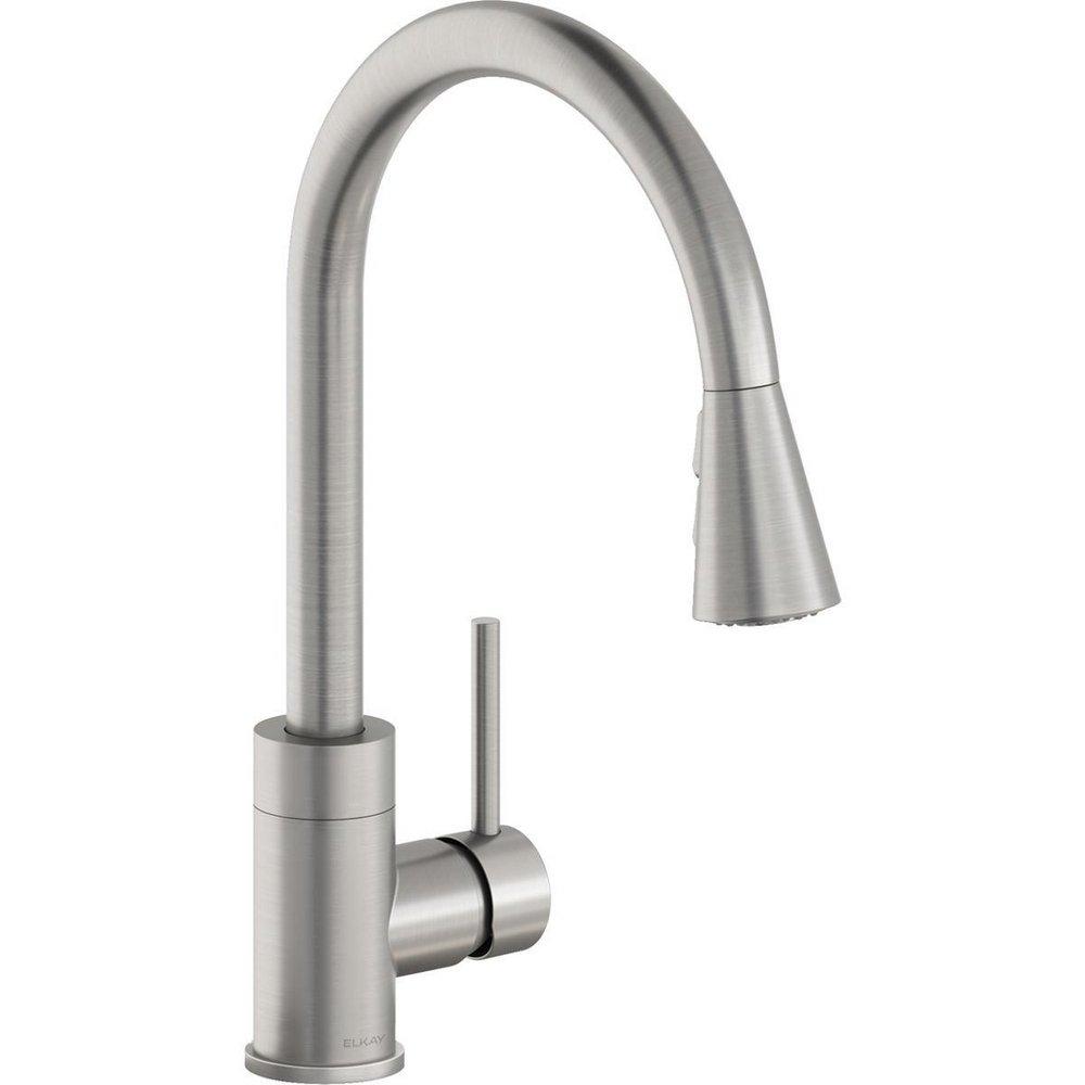 Elkay Avado Single Handle Pull Down Kitchen Faucet in Lustrous Steel