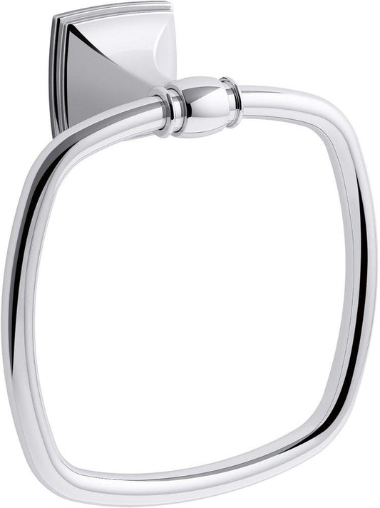 KOHLER Grand Square Closed Towel Ring in Polished Chrome