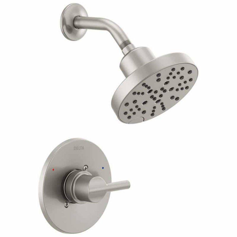 Delta Faucet Euro Single Handle Multi Function Shower Faucet in Brilliance Stainless (Trim Only)