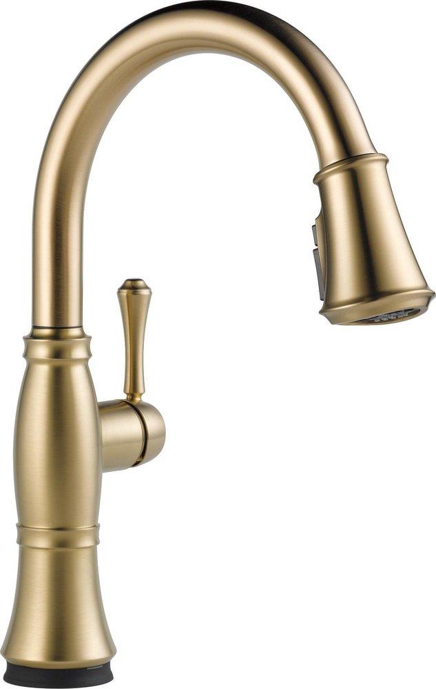 Delta Faucet Cassidy™ Single Handle Pull Down Kitchen Faucet with Touch Activation in Lumicoat® Champagne Bronze