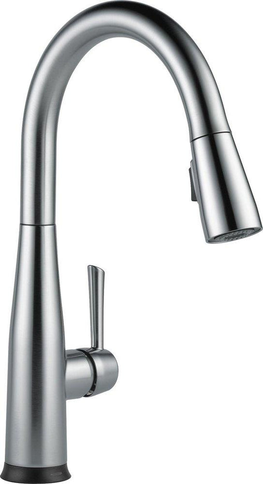 Delta Faucet Essa® Single Handle Pull Down Touchless Kitchen Faucet with Touch and Voice Activation in Arctic Stainless