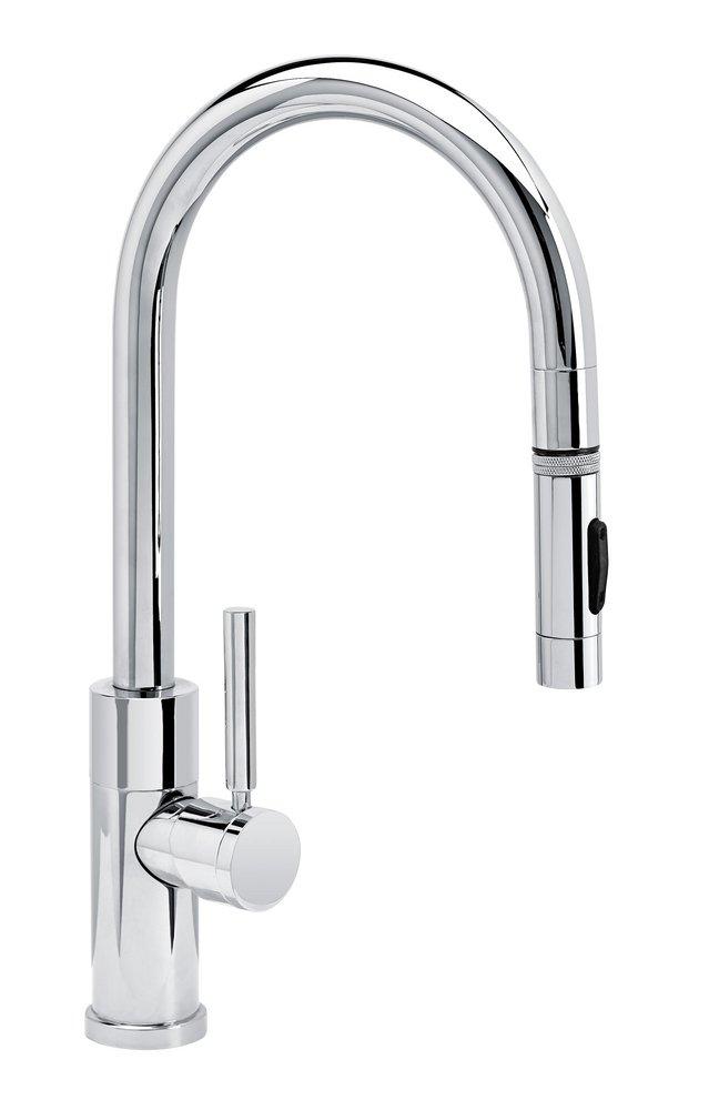 Waterstone Modern Single Handle Pull Down Kitchen Faucet in Chrome