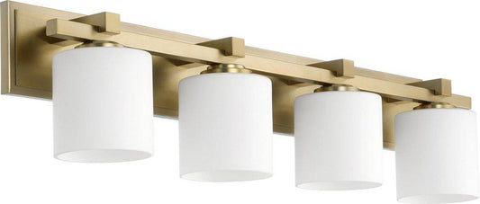 100W 4-Light Medium E-26 Vanity Fixture in Aged Brass