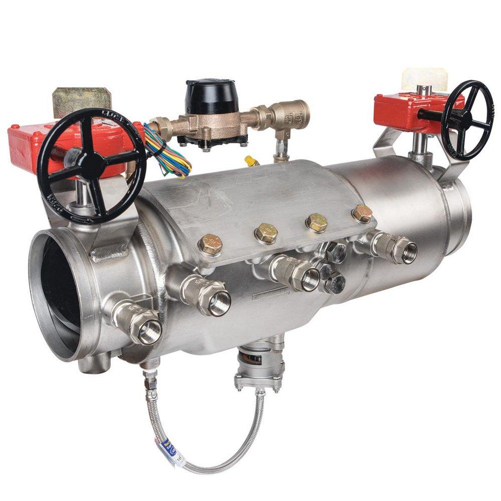 Ames Fire & Waterworks Deringer 50X/50GX 6 in 304 Stainless Steel Grooved Reduced Pressure Detector Assembly with Shutoff Valves, Water Meter and Test Cocks