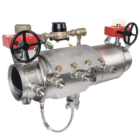 Ames Fire & Waterworks Deringer 50X/50GX 6 in 304 Stainless Steel Grooved Reduced Pressure Detector Assembly with Shutoff Valves, Water Meter and Test Cocks