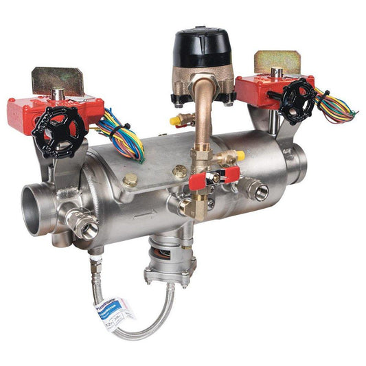 Ames Fire & Waterworks Deringer 50/50G 2-1/2 in 304 Stainless Steel Grooved Reduced Pressure Detector Assembly with Shutoff Valves, Water Meter and Test Cocks