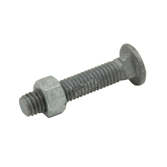 1 x 3/8 in. Galvanized Steel Carriage Bolt and Nut