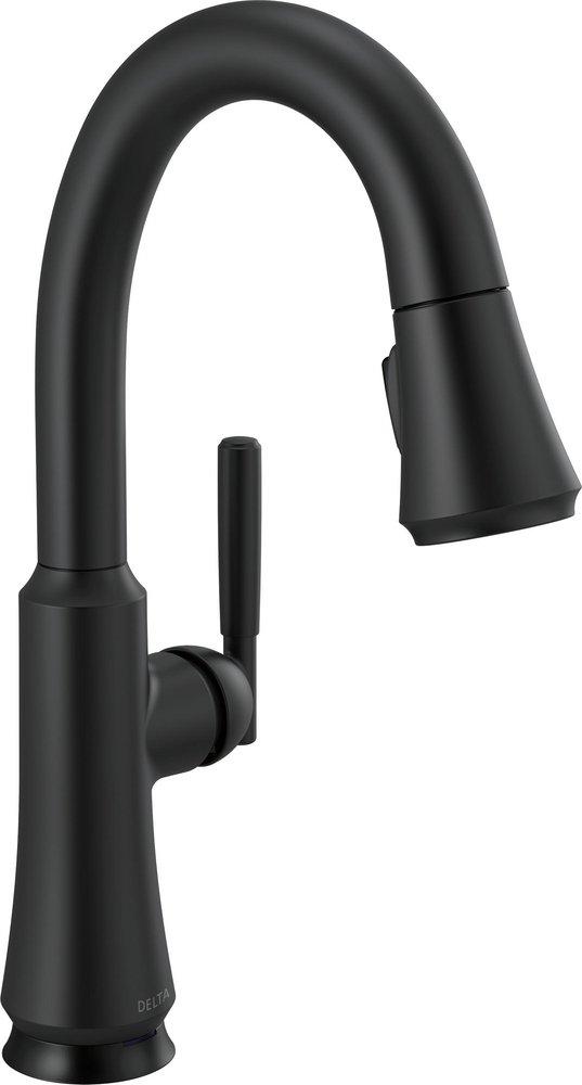 Delta Faucet Coranto™ Single Handle Pull Down Bar Faucet in Matte Black