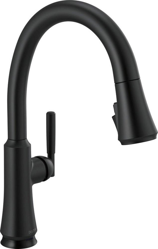 Delta Faucet Coranto™ Single Handle Pull Down Kitchen Faucet with Touch Activation in Matte Black