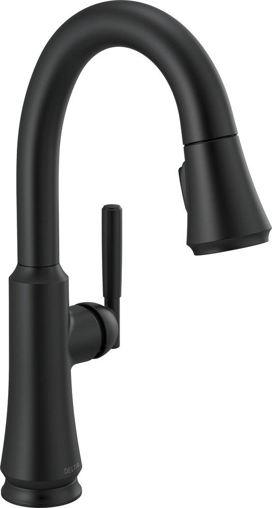 Delta Faucet Coranto™ Single Handle Pull Down Bar Faucet in Matte Black