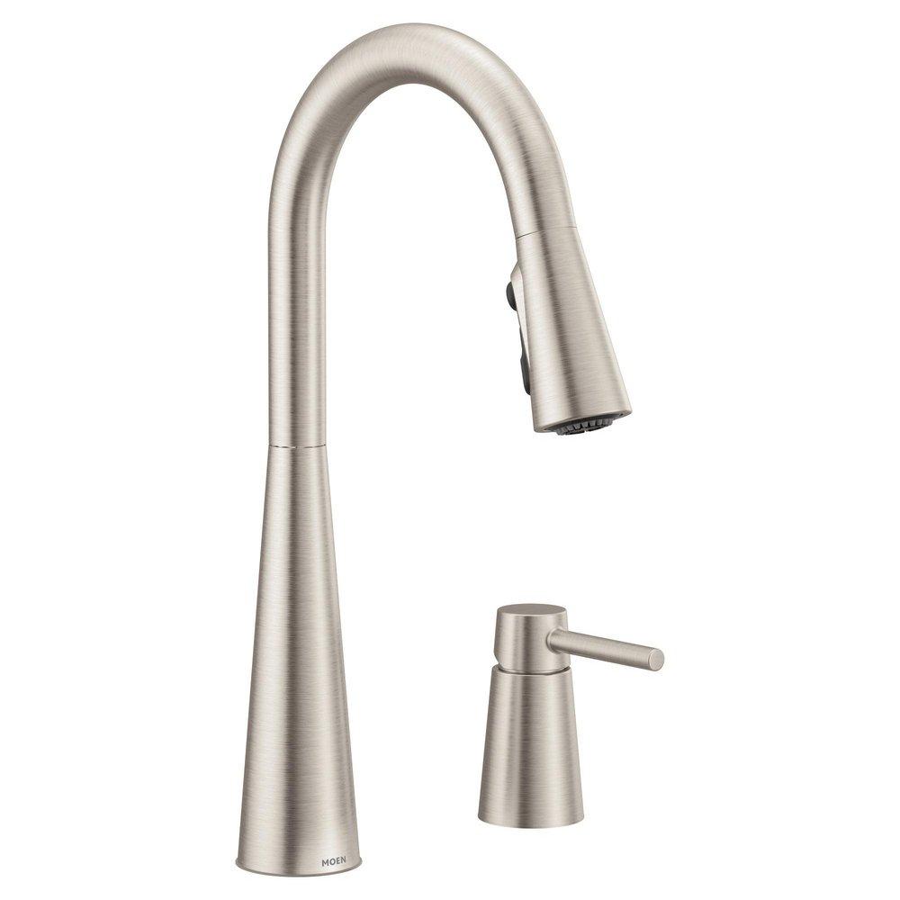 Moen Sleek™ Single Handle Pull Down Kitchen Faucet in Spot Resist Stainless