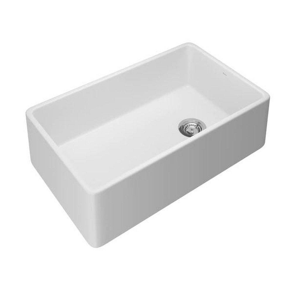 ROHL® Largo d'Orta 32-3/4 in. Farmhouse Fireclay Single Bowl Kitchen Sink in White