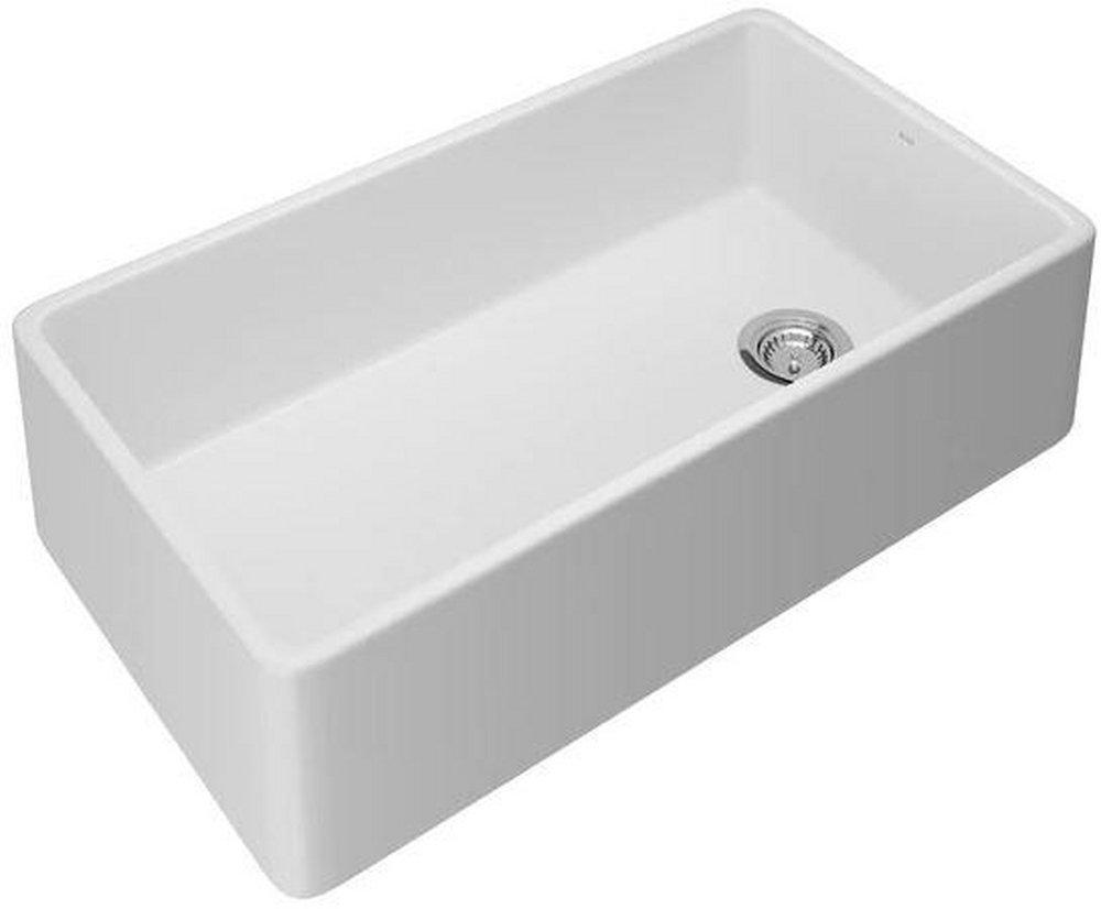 ROHL® Lombardia® 35-1/2 in. Farmhouse Fireclay Single Bowl Kitchen Sink in White