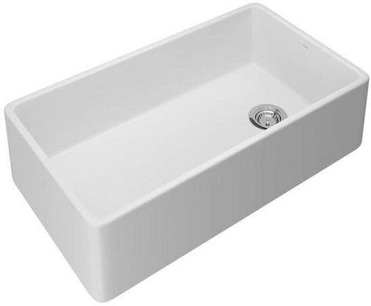 ROHL® Lombardia® 35-1/2 in. Farmhouse Fireclay Single Bowl Kitchen Sink in White