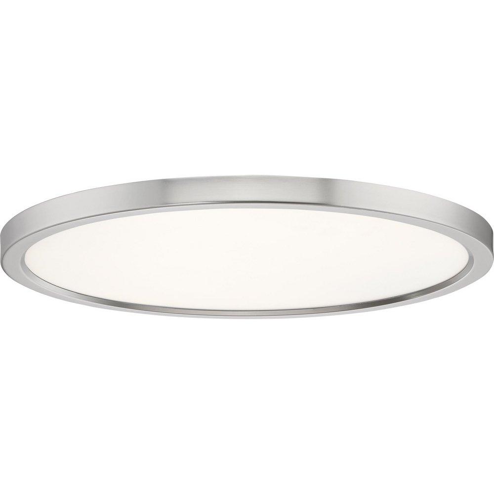 Quoizel Outskirts 20 in. Wide LED Flush Mount Ceiling Fixture in Brushed Nickel