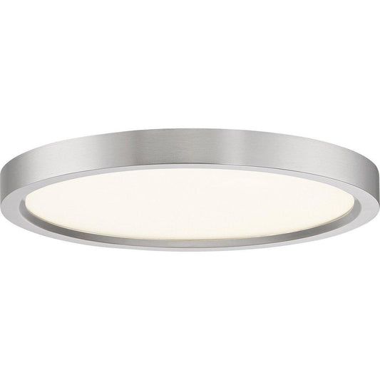 Quoizel Outskirts 15W 1-Light Integrated LED Flush Mount Ceiling Fixture in Brushed Nickel