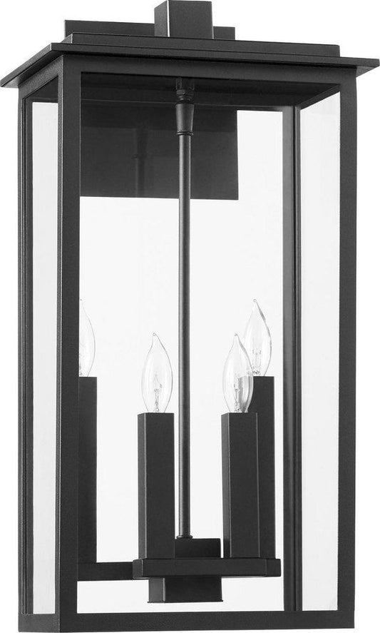 Quorum International Westerly 60W 4-Light 21 in. Outdoor Wall Sconce in Black