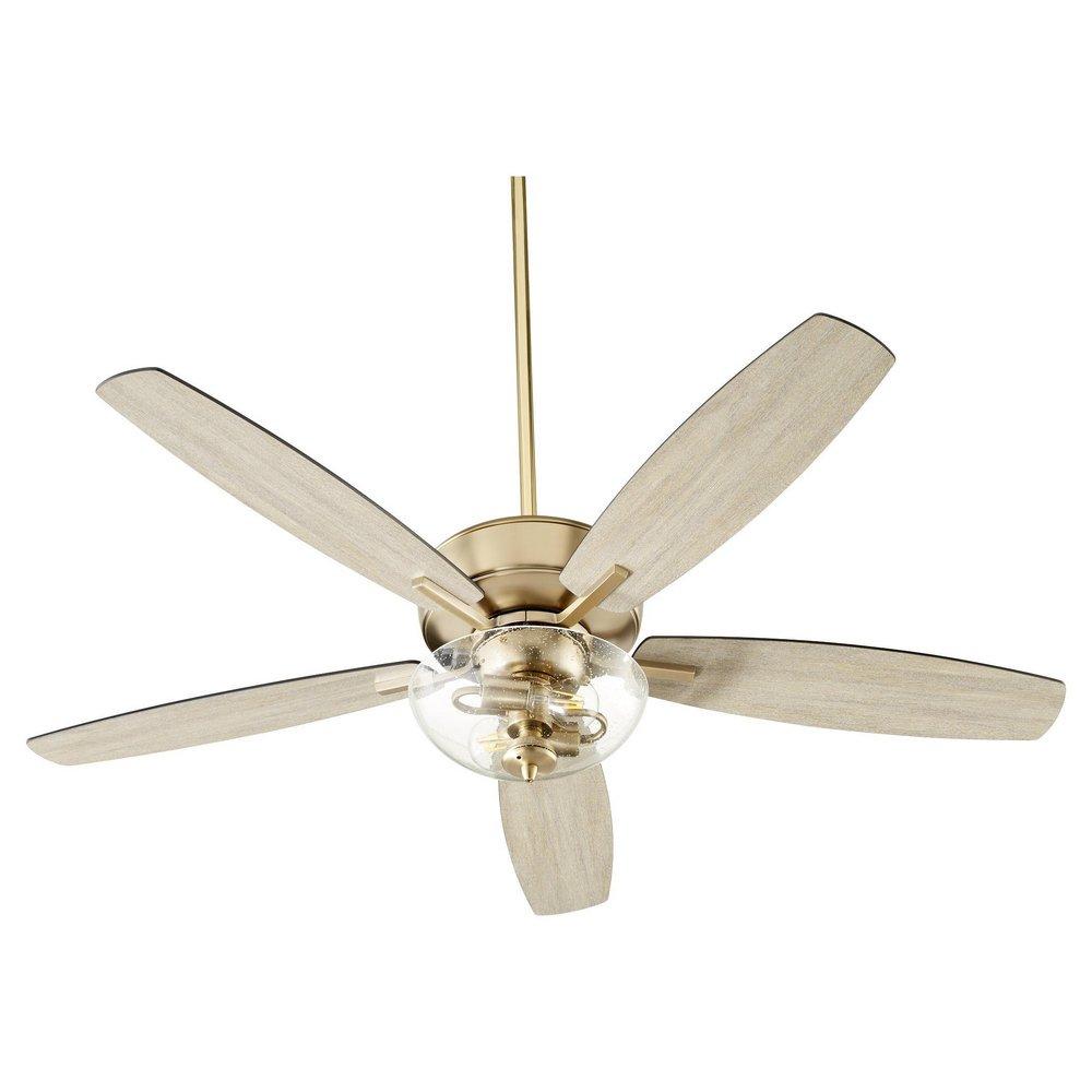 Quorum International Breeze 66W 2-Light 5-Blade Medium E-26 LED Ceiling Fan in Aged Brass