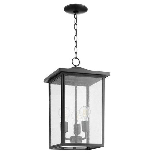 Quorum International Riverside 60W 3-Light Medium E-26 Incandescent Outdoor Pendant in Noir