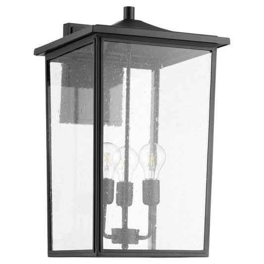 Quorum International Riverside 60W 3-Light 22 in. Outdoor Wall Sconce in Black