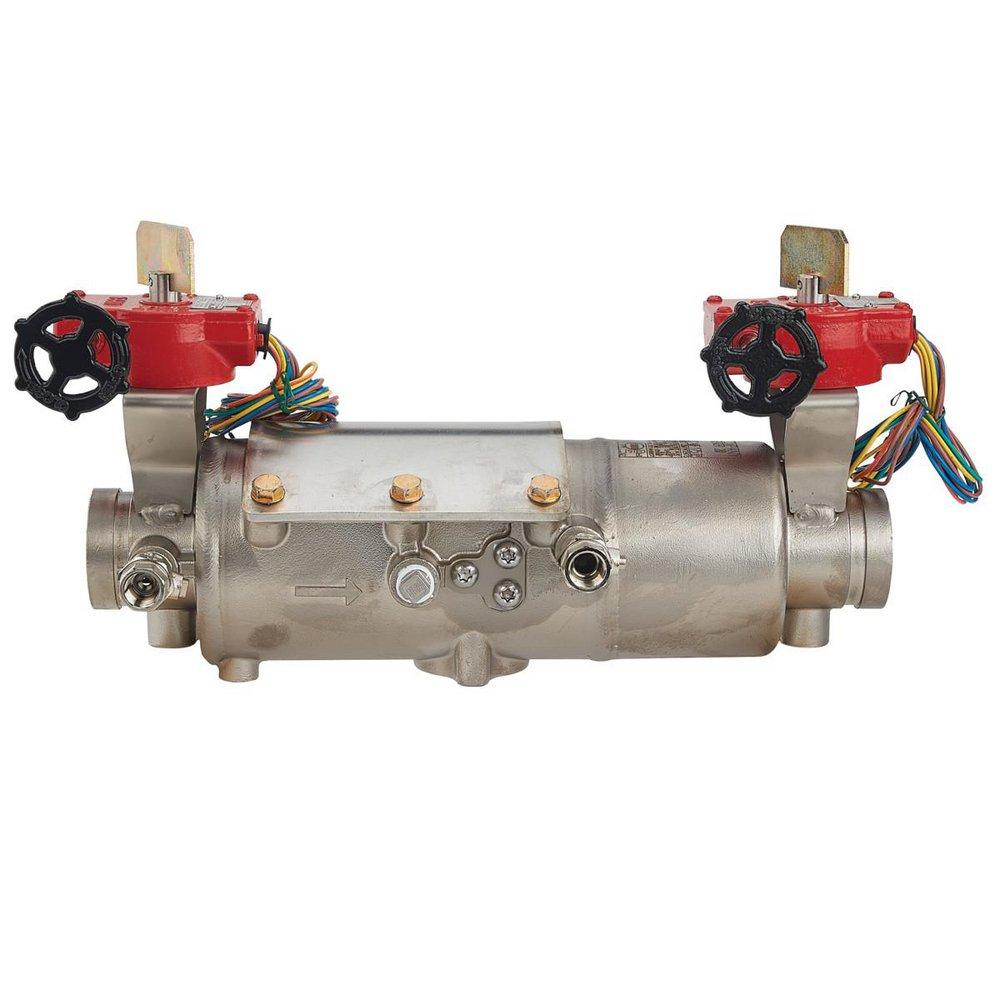 Ames Fire & Waterworks Deringer 20/20G 2-1/2 in 304 Stainless Steel Grooved Double Check Valve Assembly with Shutoff Valves