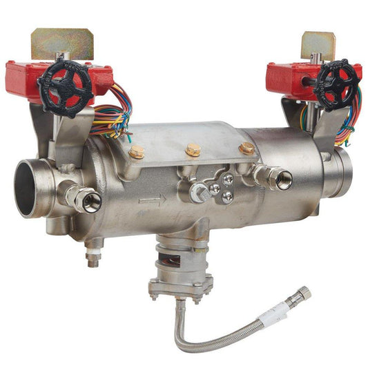Ames Fire & Waterworks Deringer 40/40G 2-1/2 in 304 Stainless Steel Grooved Reduced Pressure Zone Assembly with Shutoff Valves
