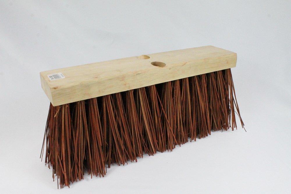 16 in. Palmyra Fiber and Wood Push Broom