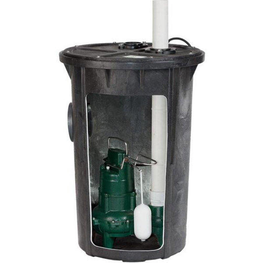Zoeller Pump Co 912 Series 115V 1/2 hp 115 gpm Polyethylene Sewage Pump and Basin System with 20 ft. Cord