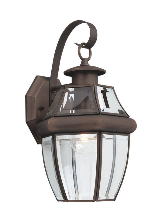Visual Comfort & Co. Generation Lighting Lancaster 13-3/4 in. 100 W 1-Light Medium Wall Lantern in Antique Bronze