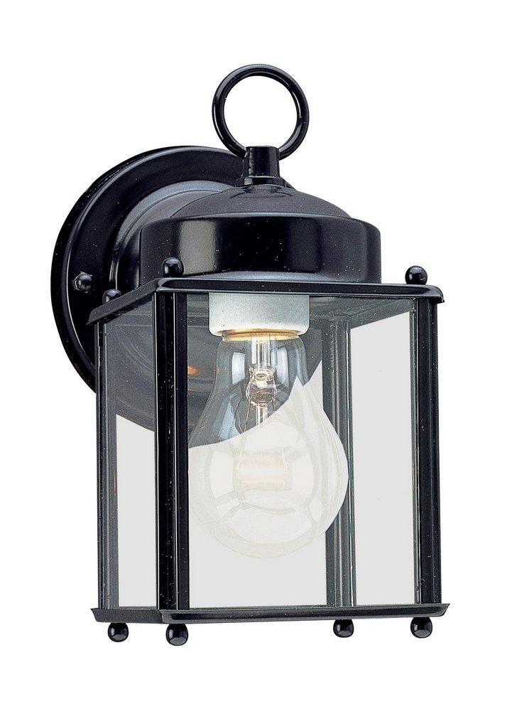 Seagull Lighting New Castle 4-1/4 in. 100 W 1-Light Medium Lantern in Black