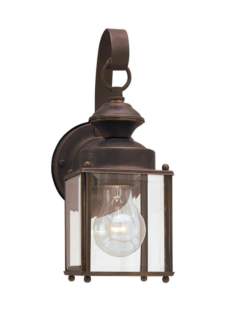 Visual Comfort & Co. Generation Lighting Jamestowne 4-1/2 in. 100 W 1-Light Medium Lantern in Antique Bronze