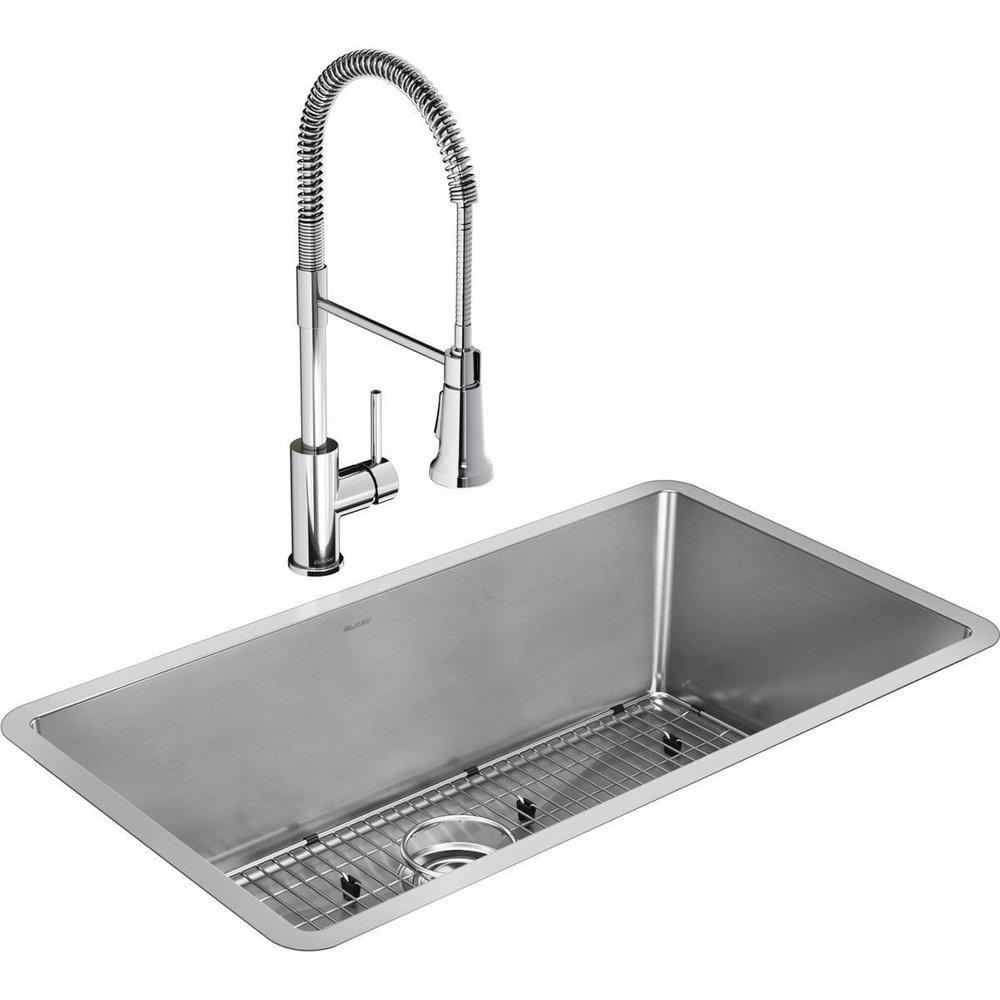 Elkay Crosstown® 32-1/2 in. Undermount Stainless Steel Single Bowl Kitchen Sink in Polished Satin