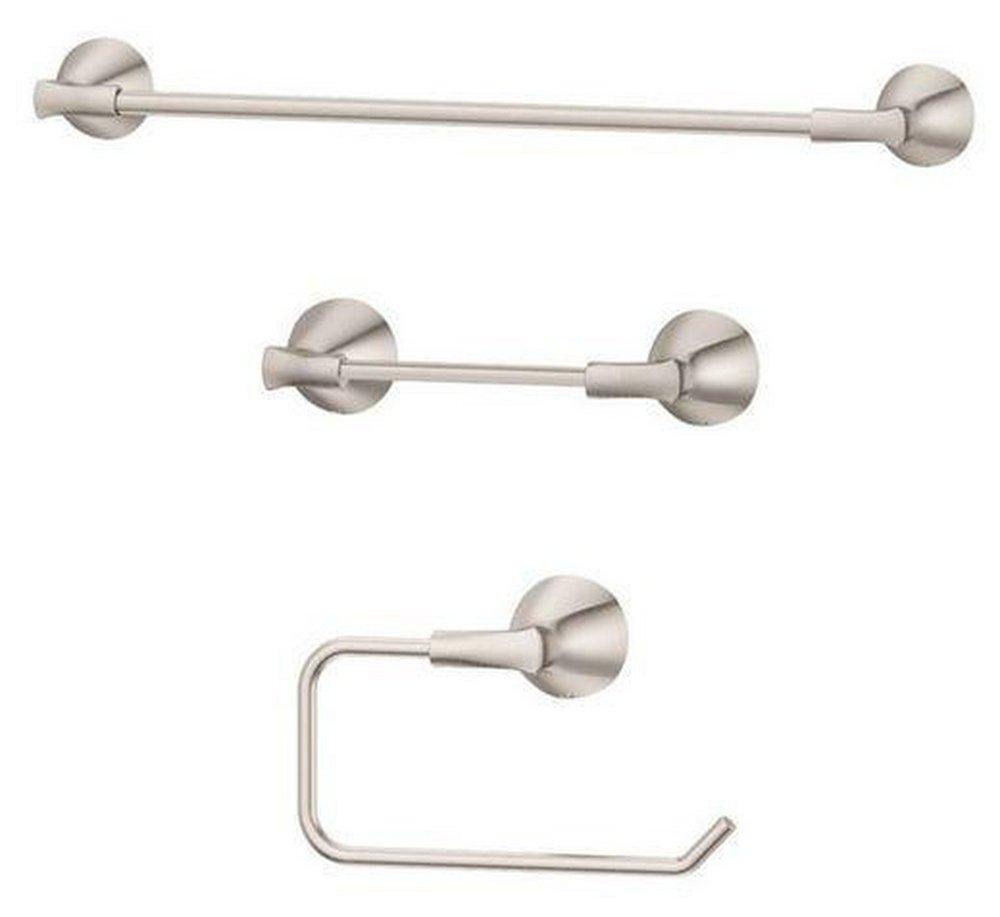 Pfister Willa™ Towel Bar, Tissue Paper and Towel Holder in Brushed Nickel