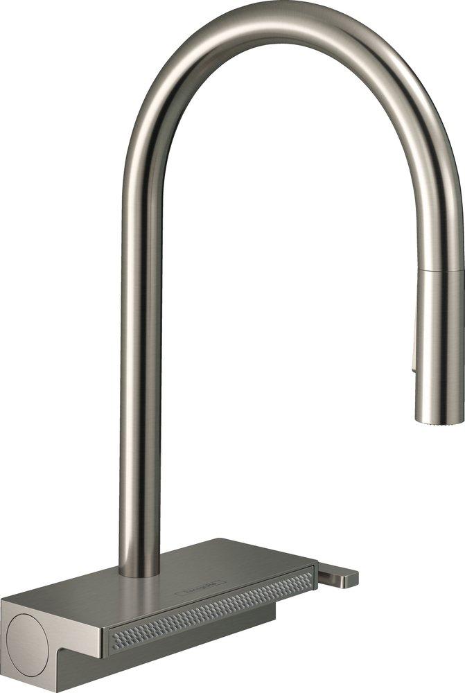 AXOR Aquno Select Single Handle Pull Down Kitchen Faucet in Steel Optic