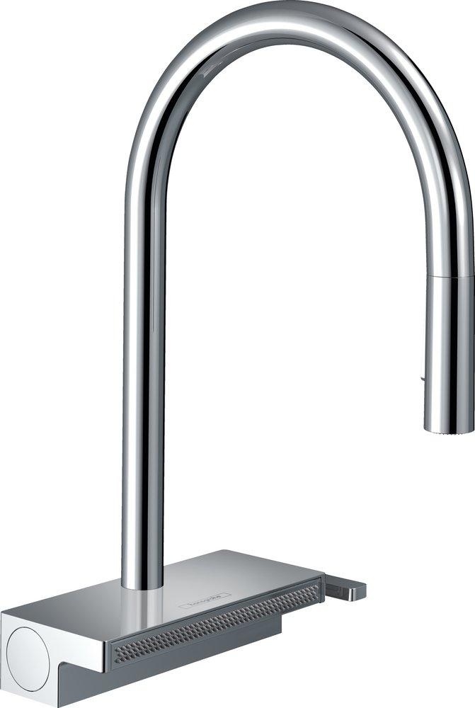 Hansgrohe Aquno Select Single Handle Pull Down Kitchen Faucet in Chrome