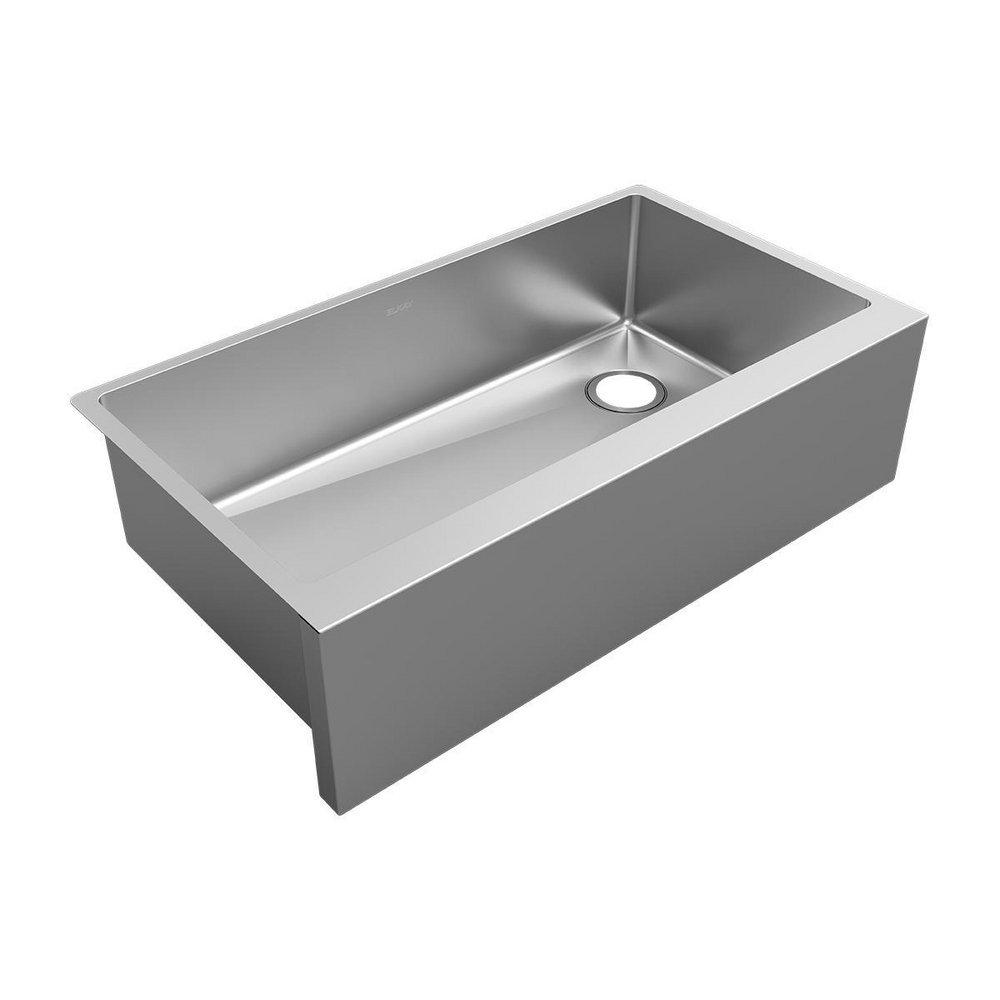 Elkay Crosstown® 35-7/8 in. Farmhouse Stainless Steel Single Bowl Kitchen Sink in Polished Satin