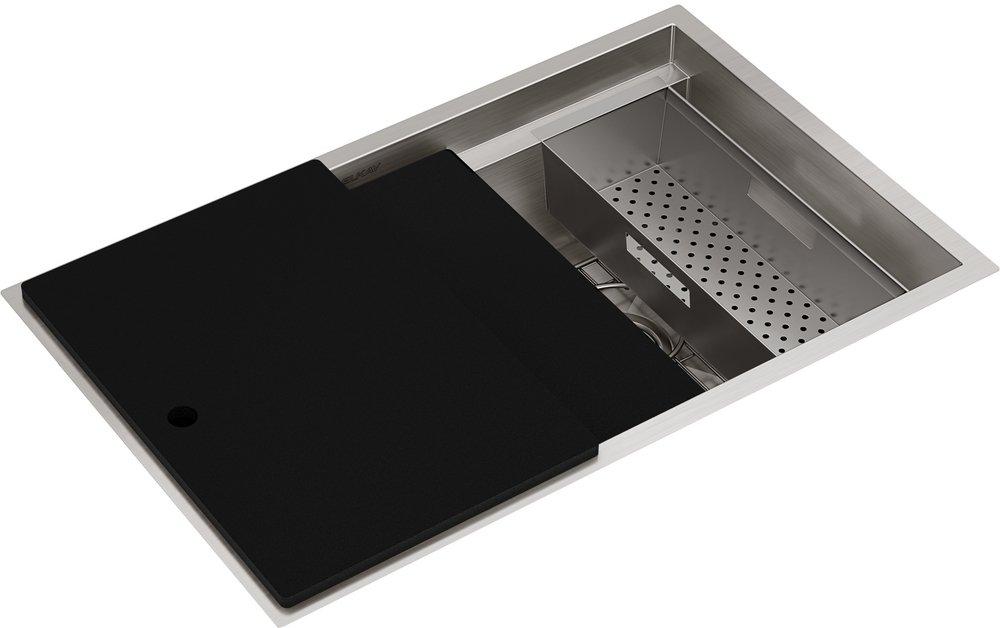 Elkay Circuit Chef® 32-1/2 in. Undermount Stainless Steel Single Bowl Workstation Kitchen Sink in Lustrous Satin