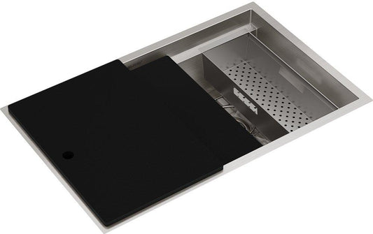 Elkay Circuit Chef® 32-1/2 in. Undermount Stainless Steel Single Bowl Workstation Kitchen Sink in Lustrous Satin