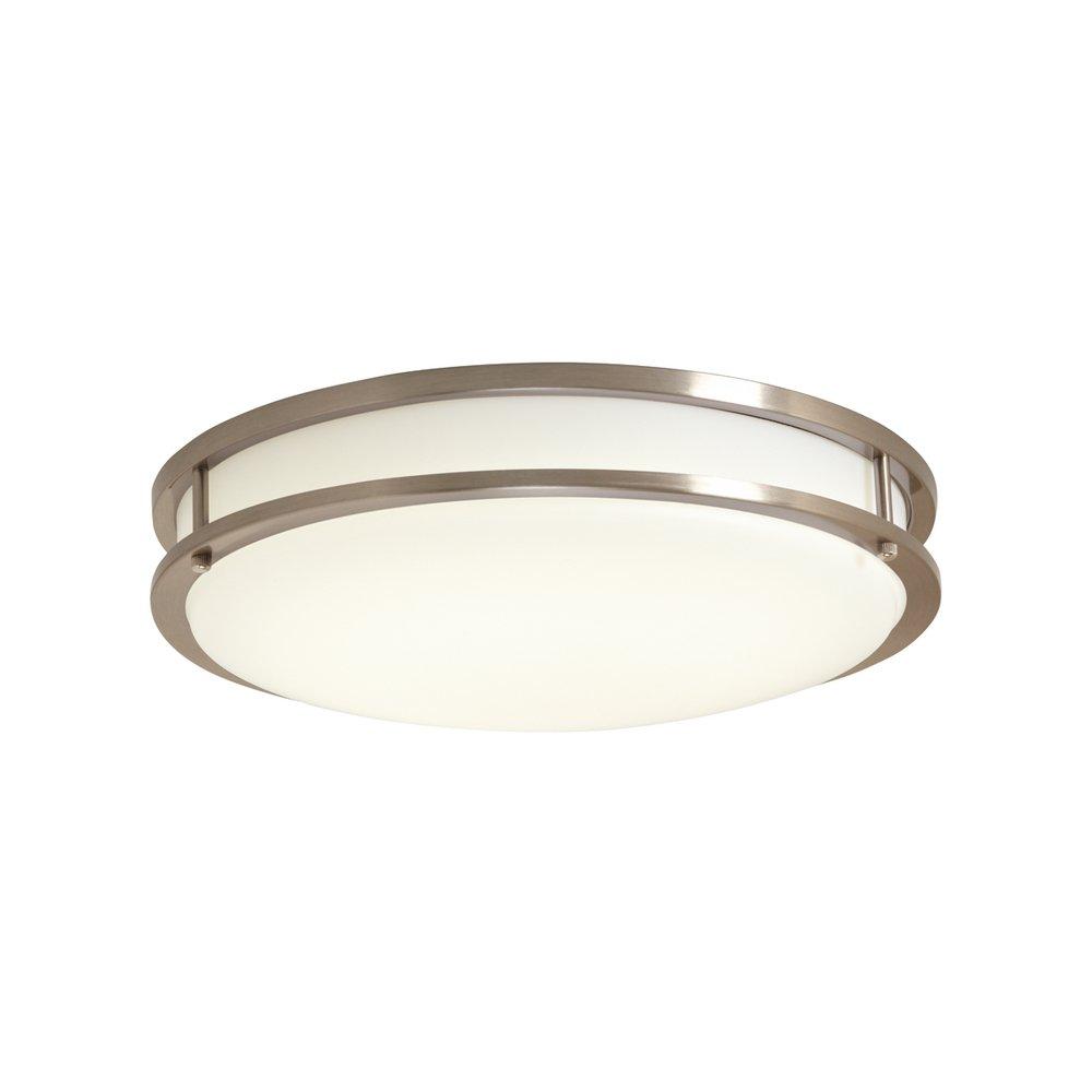 EnviroLite
                                
                                18.5W 1-Light LED Flush Mount Ceiling Fixture in Brushed Nickel