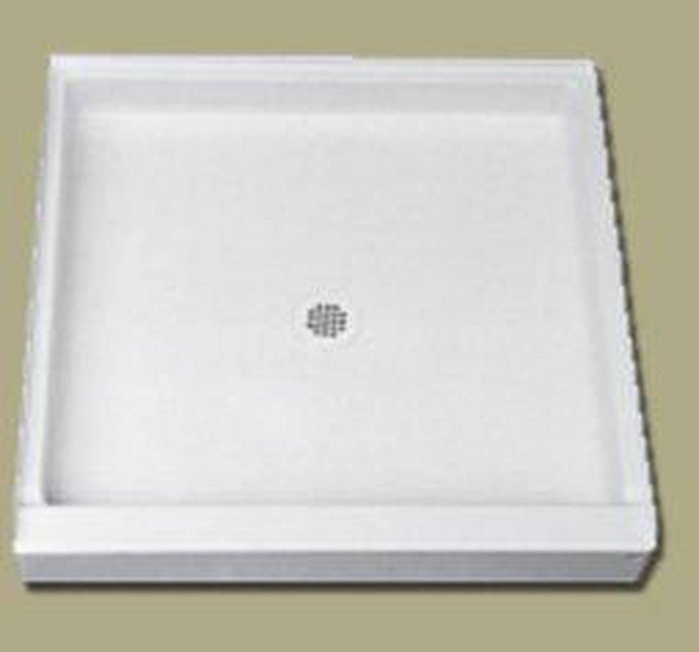 Florestone The Edge 36 in. x 36 in. Shower Base with Center Drain in White