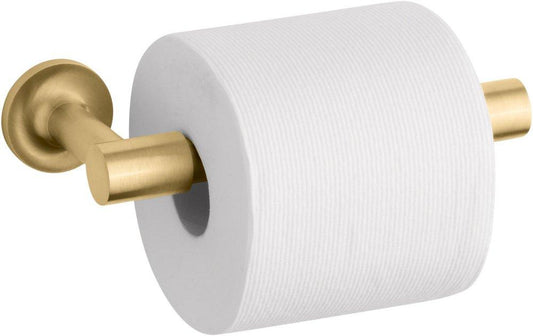 KOHLER Purist® Wall Toilet Tissue Holder in Vibrant® Brushed Moderne Brass