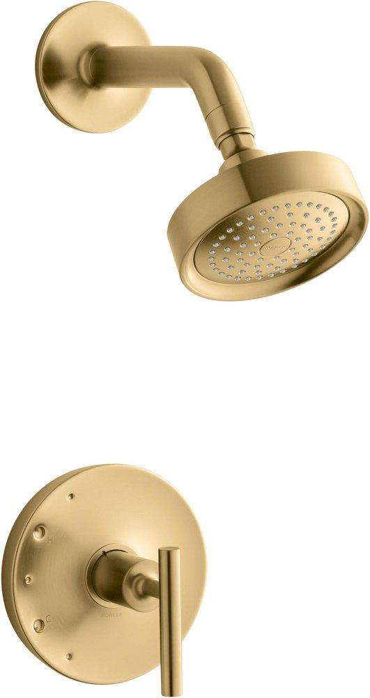 KOHLER Purist® One Handle Single Function Shower Faucet in Vibrant® Brushed Moderne Brass (Trim Only)