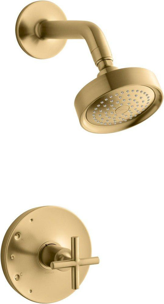 KOHLER Purist® One Handle Single Function Shower Faucet in Vibrant® Brushed Moderne Brass (Trim Only)