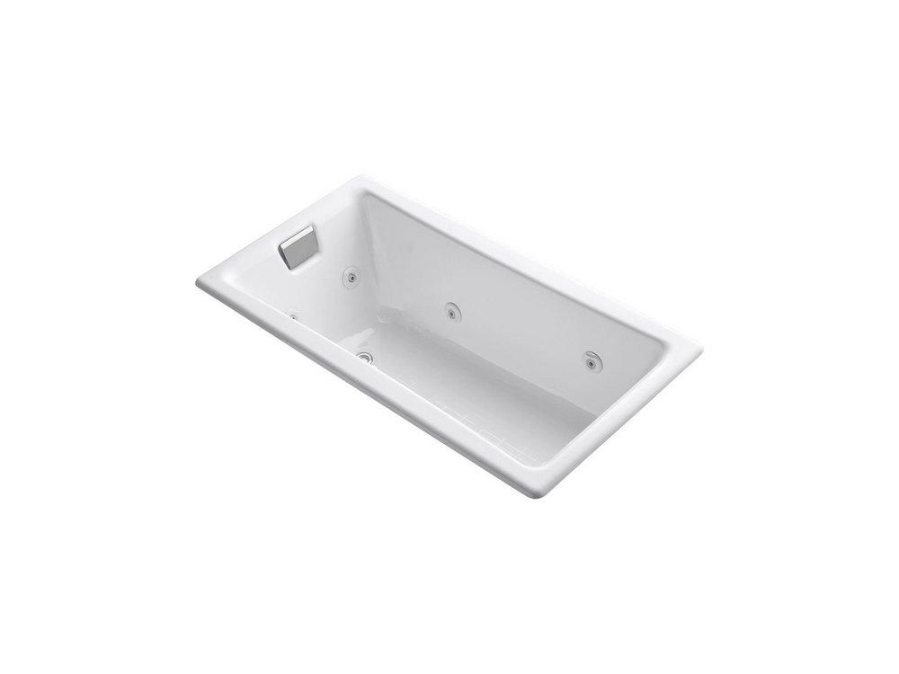 KOHLER Tea-for-Two® 60 x 32 in. Whirlpool Drop-In Bathtub Reversible in White