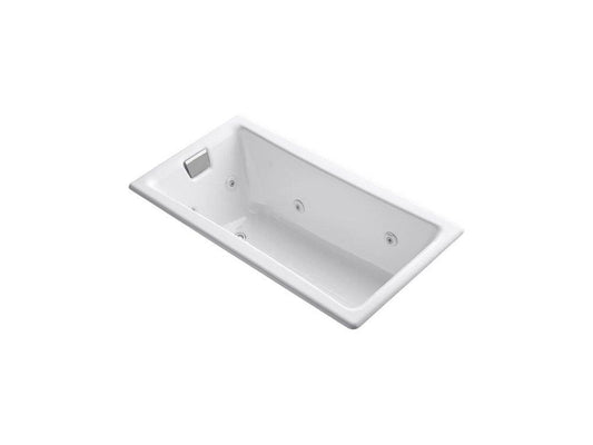KOHLER Tea-for-Two® 60 x 32 in. Whirlpool Drop-In Bathtub Reversible in White