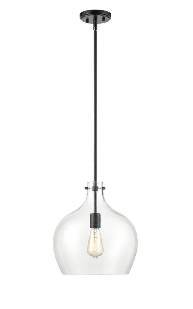 1-Light Pendant Light in Matte Black