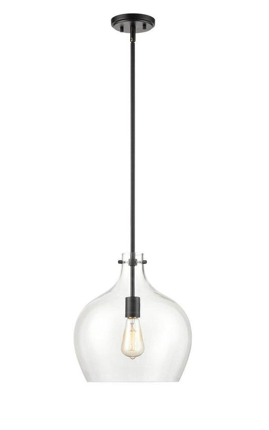 1-Light Pendant Light in Matte Black